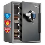 MASTER LOCK Certified Fireproof and Waterproof Safe, 56 L, 605 x 472 x 690 mm, Digital Combination with backup Key and Backlit Keypad, for home and professionals
