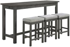 Homelegance 4-Piece Counter Height Dinette Set, Gray