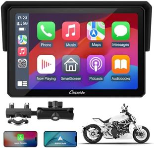 2024 Carpuride W502 Motorcycle GPS Wireless Portable Carplay/Android Auto Waterproof Car Stereo, 5" IPS Touch Screen with Dual Bluetooth, Navigation/Siri/G00gle Assistant for Motorbike