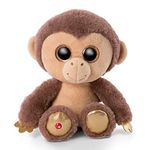 NICI 46949 safari Does not apply Original – Glubschis Monkey Hobson 25 cm – Cute cuddly toys – Fluffy stuffed big glittery eyes – Plush Zoo animals to cuddle & play, Brown/Beige