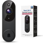 GridTera Smart Video Doorbell Camera Wireless, AI Human Detection and Instant Alerts, Night Vision, 2-Way Audio, Battery Powered, Cloud Storage, 2.4G WiFi, Live View, Indoor Outdoor Surveillance