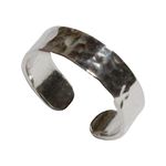 Solid Silver 925 Handmade Hammered Adjustable 5mm Toe Ring. Hallmarked