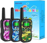 Huaker Kids Walkie Talkies,3 Pack 22 Channels 2 Way Radio Toy with Flashlight and LCD Screen,3KM Range Walkie Talkies for Kids Outside Adventures, Camping, Hiking