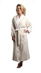 Terry Lined Microfiber Hotel Robe - Luxury Spa Bathrobe in Natural/Medium by Monarch/Cypress