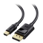 Cable Matters 8K Mini DisplayPort to DisplayPort Cable (DisplayPort to Mini DisplayPort 1.4 Cable) in Black 1.8m with 7680x4320 @ 60Hz - Thunderbolt 2 Port Compatible