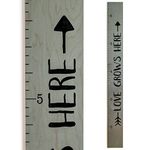 Growth Chart Art | Giant Ruler Wooden Height Chart | Wood Growth Chart for Babies, Kids, Boys & Girls | Love Grows Here (Gray Tribal)