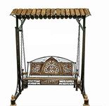 Urban Art Store Solid Wood & Iron Garden,Balcony Swing, Hammock, Jhula, Cradle (Black)(2 Seater)