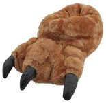 Slumberzzz Mens Novelty Plush Monster Claw Slippers Brown 7-8 UK