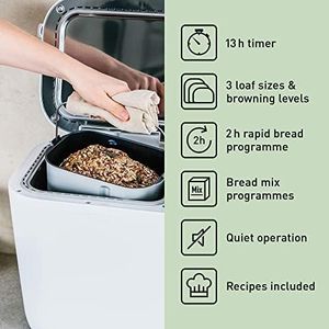 Panasonic Automatic Bread Maker, 21 Programs, Gluten-Free, White