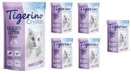 Tigerino Crystals Silicate Cat Litter, 6 x 5L - Absorbent, Dust-free, Antibacterial, Economical