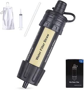 Mini Water Filter Personal Water Purification Straw Portable Outdoor Survival Filtration System, 99.99% Removal Rate, 0.01 Micron Emergency Gear for Outdoor Hiking, Camping, Backpacking