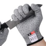 flintronic Cut Resistant Gloves, XL for Adults - Level 5 Protection, Food Grade Work Cut Proof Gloves, No Cutting Glove, Wood Whittling Glove, Knife Protection Glov e EN 388 Certified