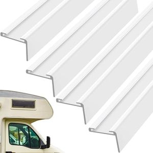Zonon 4 Pack RV Insert Roof Trim with 3/4" Leg 48inch Length Exterior Molding RV Roof Trim, Aluminum(White)