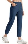 Libin Women’s Golf Pants Quick Dry Hiking Jogger Scrubs Lightweight Ankle Dress Pants for Women Business Casual Outdoor, Navy L