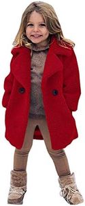HIUARA 2023 Baby Girls Faux Fur Solid Long Coat Toddler Kids Winter Fleece Jacket Warm Outwear Clothes Thick Trench Coat Soft Comfort Breathable Holiday Outdoor Trips Festival Party Clothing