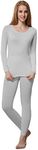 HEROBIKER Women's Thermal Underwear Set Long Johns Ultra Soft Thermal Pajama Top Bottom Grey