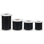Handi Stich (4 Sizes) 55 yards Black Waxed Jewellery Making Cord - 0.5/1/1.5/2mm Thick - Each Spool is 50m - Beading Thread for Necklaces & Bracelets - Wax Coated String for Arts, Crafts and Sewing