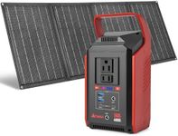 Takki Solar Generator 148Wh with 40W Solar Panel Included 300W Peak Portable Power Station Camping Power Bank with 110V AC Outlet for Home Camping Emergency Hurricane