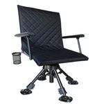 CROSS MARS Upgraded Widen Silent Swivel Stable Portable Ground Folding Outdoor Camping Fishing Hunting Blind Chair Seat with Cover, 4 Legs Adjustable Height