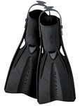 Oceanic NLA/New Accel Open Heel Scuba Diving & Snorkeling Travel Fins - Black with Grey Straps (Size Small/Med-7/10)