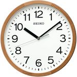Seiko Clock KX249B Radio Wave Analog Wooden Frame Natural Color Wood Base Diameter 11.8 x 1.9 inches (30 x 4.7 cm)