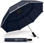 Weatherman Umbrella - Collapsible Umbrella - Windproof Umbrella Resists Up to 55 MPH Winds (Navy Blue)
