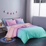 ZEIMON Rainbow Duvet Cover Queen Size, 3 Pieces Ombre Pastel Duvet Cover Set, All Season Soft Breathable Microfiber Colorful Duvet Covers with 2 Pillow Cases(Rainbow,Queen)