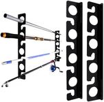 LLCJYYCY Fishing Rod Holder for Garage, Wall or Ceiling Mount - Acrylic Horizontal Fishing Pole Holders, Holds 5/10 Rods & Combos with Nets - Space-saving Rod Storage Organizer