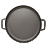 Cuisiland 13.5" Pre-Seasoned Cast Iron Pizza and Baking Pan (35cm Diameter) for- Stove, Oven, Grill or Campfire