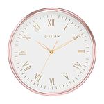 Titan Plastic Classic Rose Gold Analog Wall Clock with Silent Sweep Technology, 30.0 X30.0 Cm (Medium)