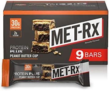 MET-Rx Protein Plus Bar, Great as Healthy Meal Replacement, Snack, and Help Support Energy, Gluten Free, Peanut Butter Cup, With Vitamin A, Vitamin C, and Zinc to Support Immune Health, 85 g,9 Count