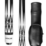 Pathline Pool Cue Kit - 58 inch Canadian Maple Billiard Pool Stick and Hard Black Case (White 18oz)