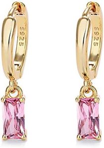 Boucles D'oreilles Femmes Ou Avec Boucles D'oreilles Rose Clair Boucles D'oreilles Doré Femme 14K Or Cerceau Hypoallergénique Bijoux Pour Filles Et Hommes Lot De 2
