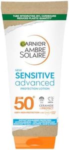 Garnier Ambre Solaire SPF 50+ Sensitive Advanced Sun Cream, For Sensitive Skin, Water Resistant & Non-Greasy Sunscreen, SPF 50 UVA & UVB Protection, Approved by Cruelty Free International, 175ml