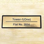 Vivatra Customized Self Adhesive Acrylic Name Plate | Black Acrylic and Gold Engraving Sheet | Personalized | Custom Name Plate for Home, Office & Outdoor Entrance (12 X 4 Inch) (Gold)