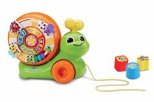 VTech Baby Spinning Activity Snail, 4 Light-up Buttons Teach Letters, Numbers, Shapes & Colours, Activity Board with Manipulatives & Shape Sorter, Interactive Toy for 12, 24 months +, English version