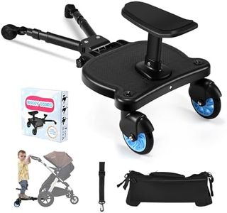 BugyKido Pedana Passeggino Universale con Sedile, Tavola Passeggino con Borsa Portaoggetti per Passeggino e Fune di Sospensione, Buggy Bboard per Bambini da 2 a 6 Nnni (55LB) (Blu)