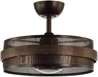 Parrot Uncle Ceiling Fans with Lights and Remote Caged Ceiling Fan with Light for Bedroom Bladeless Chandelier Fans, 21 Inch, Bronze