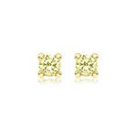 Carissima Gold Women's 9ct Yellow Gold Peridot 4mm Cubic Zirconia August Birthstone Stud Earring