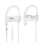 Avantree E171 - AUX 3.5mm Wired Earbuds with Microphone & in-Line Volume Control, Compatible with Traditional 3.5mm AUX Phones Corded Headphones with Ear Hook for Running & Sports, White