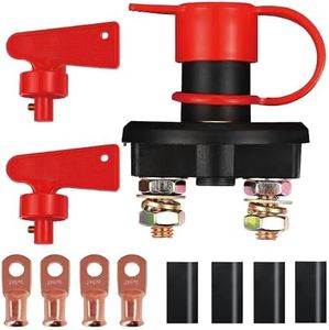 Greluma 1 Pieza Interruptor de desconexión de batería, DC 12 V 24 V, aislador maestro de batería, interruptor de apagado de energía para vehículos marinos, barcos, RV, ATV, automóviles, camiones