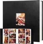 700 Pockets Photo Album 6x4 Extra Large Capacity Leather Cover Wedding Family Photo Albums Holds 700 Horizontal and Vertical Photos, Acid-free Pages 6x4 Photo Album with Front Window (Black)