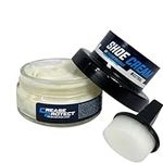 Crease Protect Shoe Cream Polish - Moisturises & Nourishes & Restores Colour - Includes Sponge (Natural/Neutral, Pack of 1)