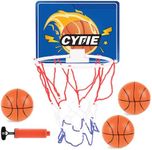 CYFIE Mini Basketball Hoop for Toddler Kids, Indoor Suction Cup Basketball Hoop with 3 Balls for Bath, Bedroom, Office Door, Fun Sports Toy for Boys Girls