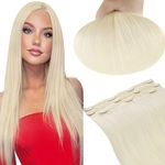 RUNATURE Blonde Clip in Hair Extensions Real Human Hair 10 Inch Short Hair Extensions Clip in Human Hair Platinum Blonde Clip in Extensions Real Hair 3 Pieces 50 Gram