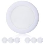 TOPELER LED Flush Mount Ceiling Light 6 Inch,Baffle Trim,15W 4000k, White,Modern,LED Disk Light,Dimmable Metal Pancake Low Profile Surface Mount Recessed Disk Light,Fixtures for Home Improve,6 Pack