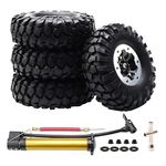 Rchobbytop 4-Pack 1.9 Inch OD 108mm Tires and 12mm Drive Hex Wheel Rims for 1/10 RC Rock Crawler Short Course Truck Traxxas Slash 4x4 VXL VKAR Redcat SCX10 CC01 RC4WD D90