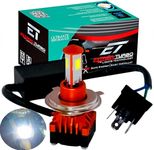ELTRON TURBO CYT Front DC Power 3 Months Warranty Headlight Bulb Universal for All Bikes, Motorcycle, Scooty 3 Side H4 LED Headlight with Cooling Fan Conversion Kit (Pack of 1, DC8V-48V, 40W, White)