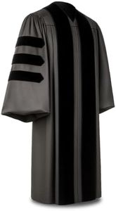 CLERKMANS Unisex Deluxe Doctoral PhD Graduation Gown - Doctorate Robe