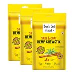 BARK OUT LOUD - Fresh Chicken Dog Treats, Hemp Chewstix with Omega 3 & Vitamin E for Healthy Skin & Coat, Suitable for Dogs & Cats of All Life Stages, 100G Each (Pack of 3),Stick
